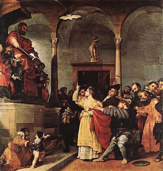 Lorenzo Lotto St Lucy before the Judge Spain oil painting art
